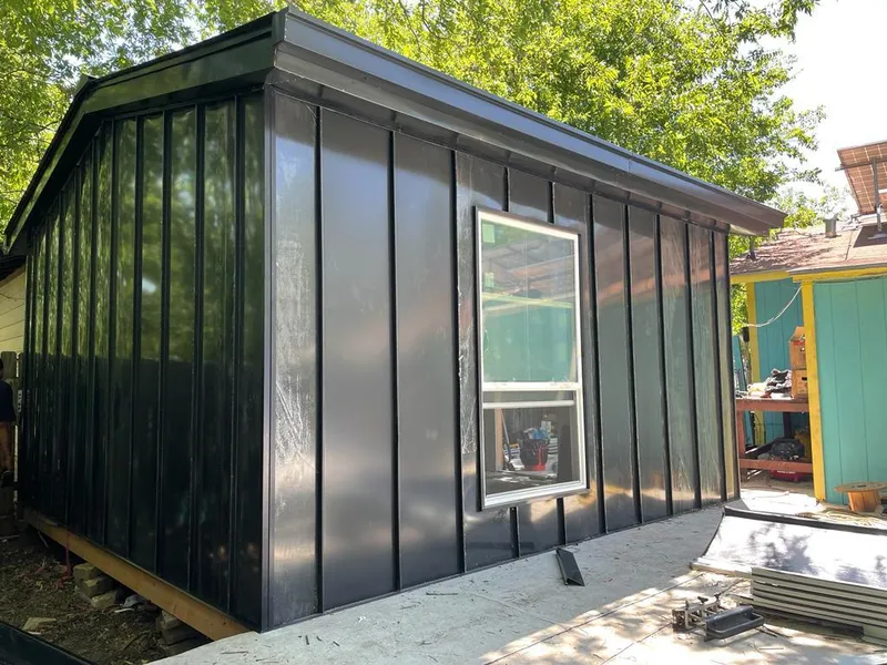 Black standing seam metal wall panels for Metal Roof Installation in Great Neck